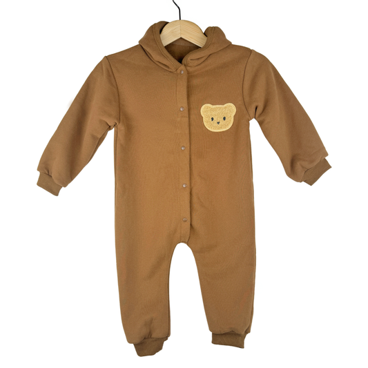 Brown Hooded Baby Bear Romper