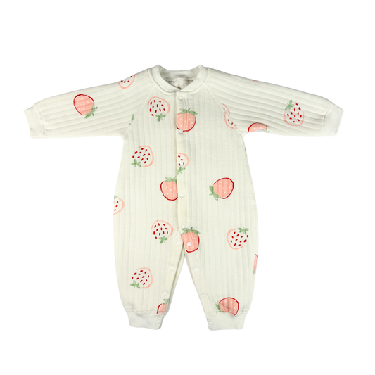 Strawberry Boucle Baby Grow Romper